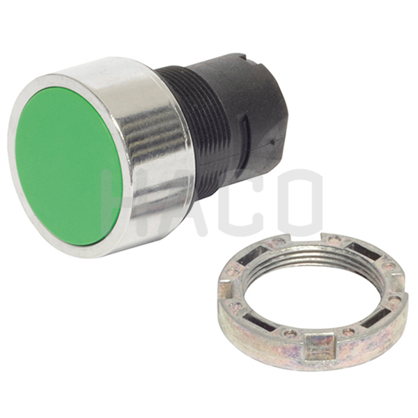 Nyomógomb, zöld, ELFIN